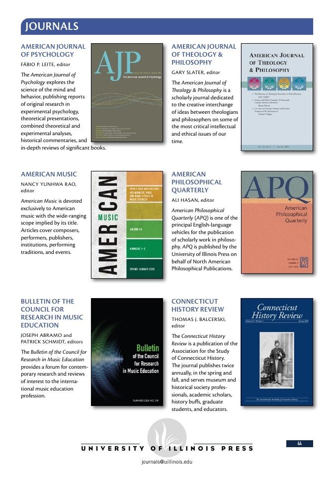 University of Illinois Press Fall Books Catalog Weekly Ad January 1 - December 31, 2026