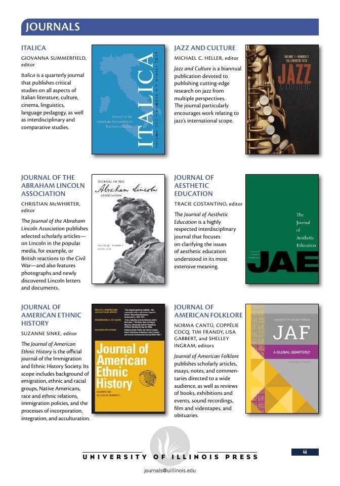 University of Illinois Press Fall Books Catalog Weekly Ad January 1 - December 31, 2026
