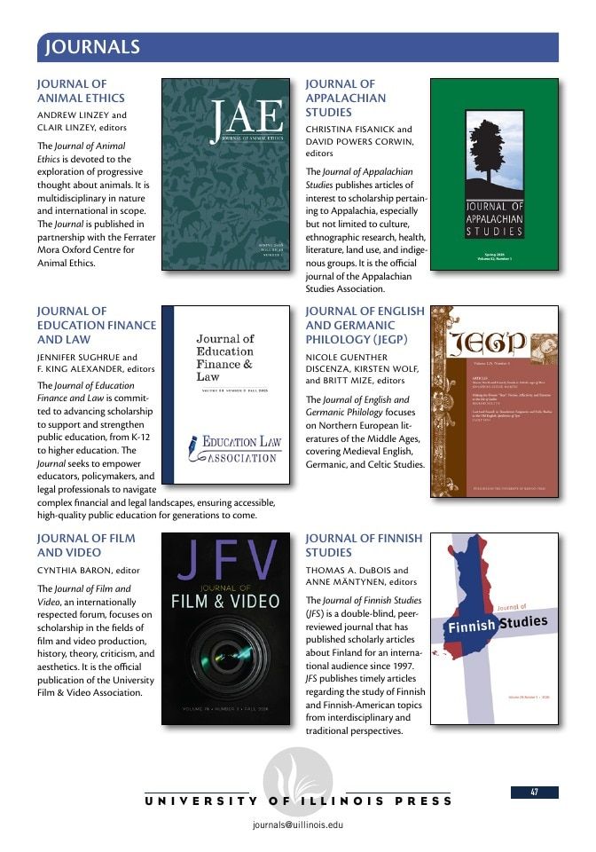University of Illinois Press Fall Books Catalog Weekly Ad January 1 - December 31, 2026