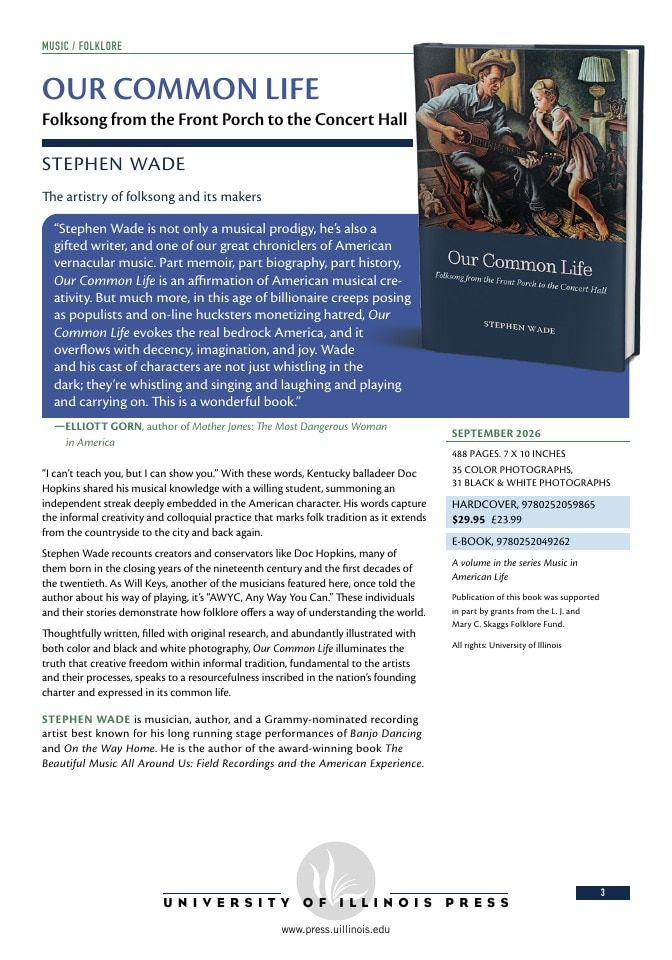 University of Illinois Press Fall Books Catalog Weekly Ad January 1 - December 31, 2026
