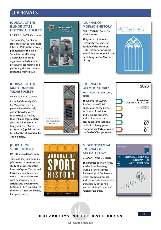 University of Illinois Press Fall Books Catalog Weekly Ad January 1 - December 31, 2026