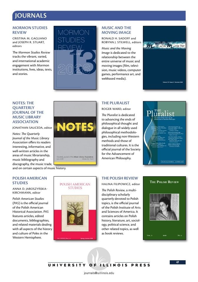 University of Illinois Press Fall Books Catalog Weekly Ad January 1 - December 31, 2026