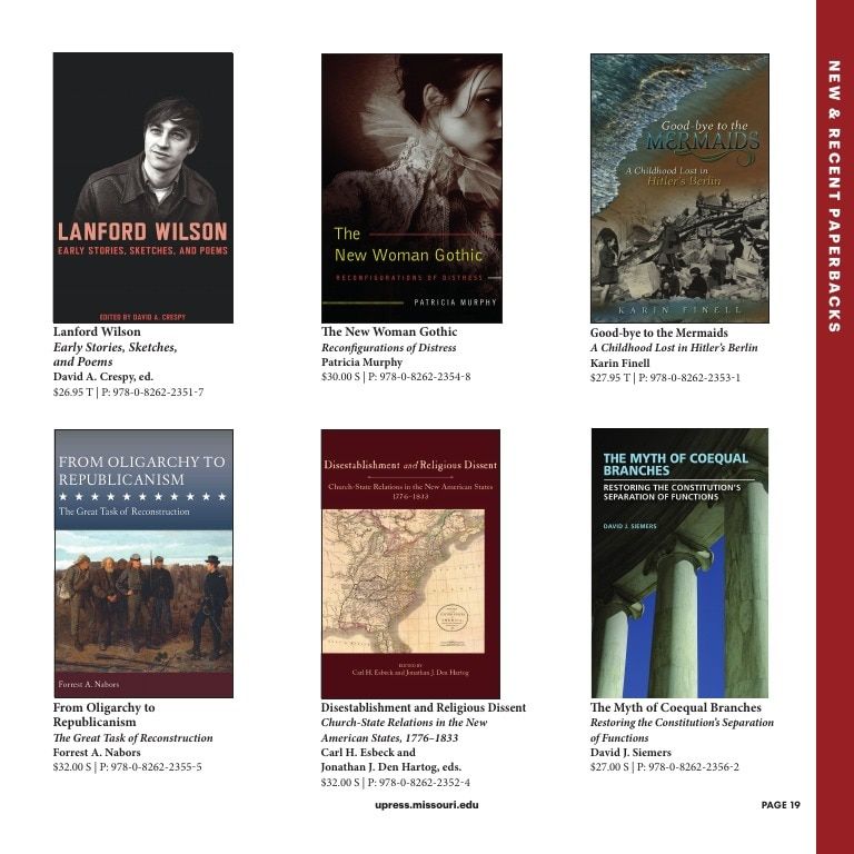 University of Missouri Press Fall Book Catalog Weekly Ad January 1 - December 31, 2026