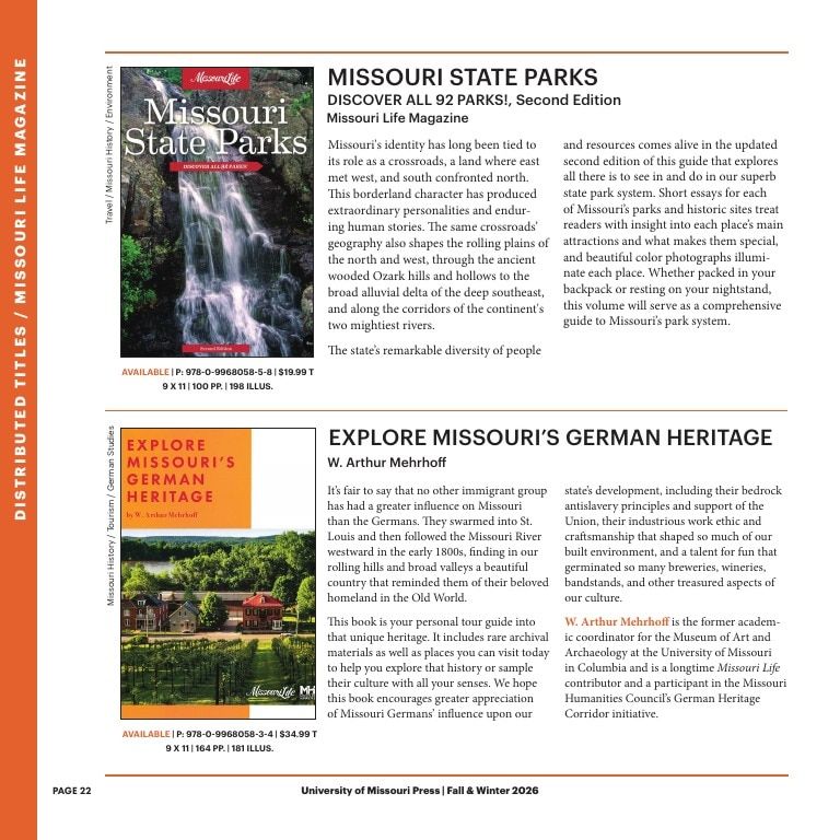 University of Missouri Press Fall Book Catalog Weekly Ad January 1 - December 31, 2026