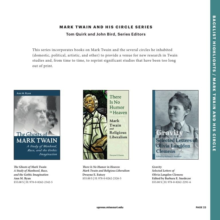 University of Missouri Press Fall Book Catalog Weekly Ad January 1 - December 31, 2026