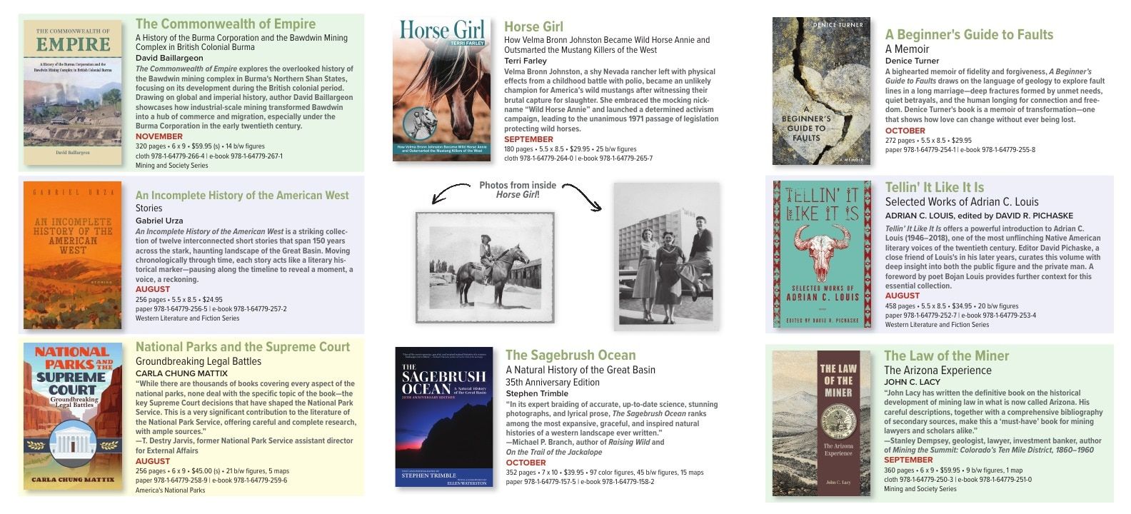 University of Nevada Press Fall Book Catalog Weekly Ad January 1 - December 31, 2026