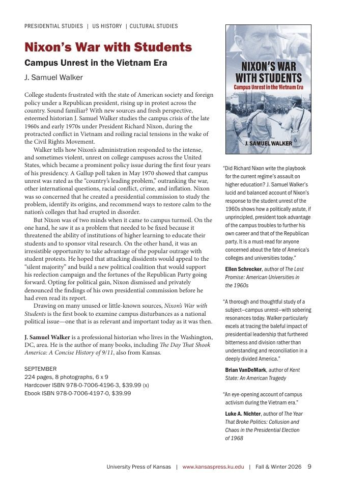 University Press of Kansas Fall and Winter Books Catalog Weekly Ad January 1 - December 31, 2026