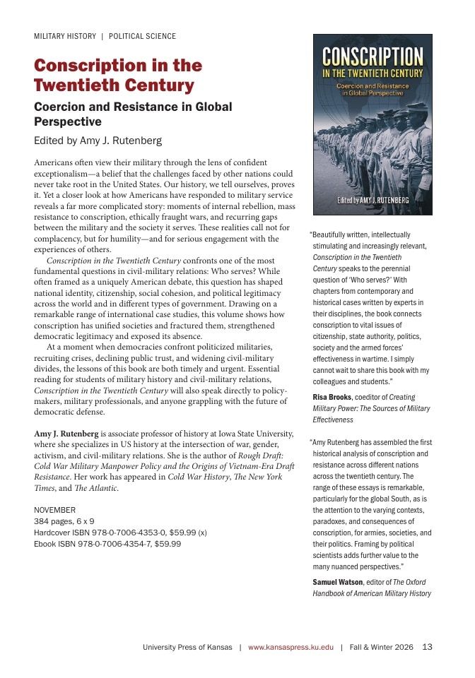 University Press of Kansas Fall and Winter Books Catalog Weekly Ad January 1 - December 31, 2026