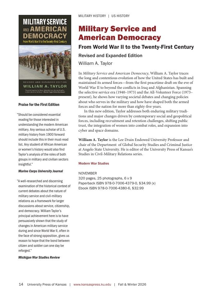 University Press of Kansas Fall and Winter Books Catalog Weekly Ad January 1 - December 31, 2026