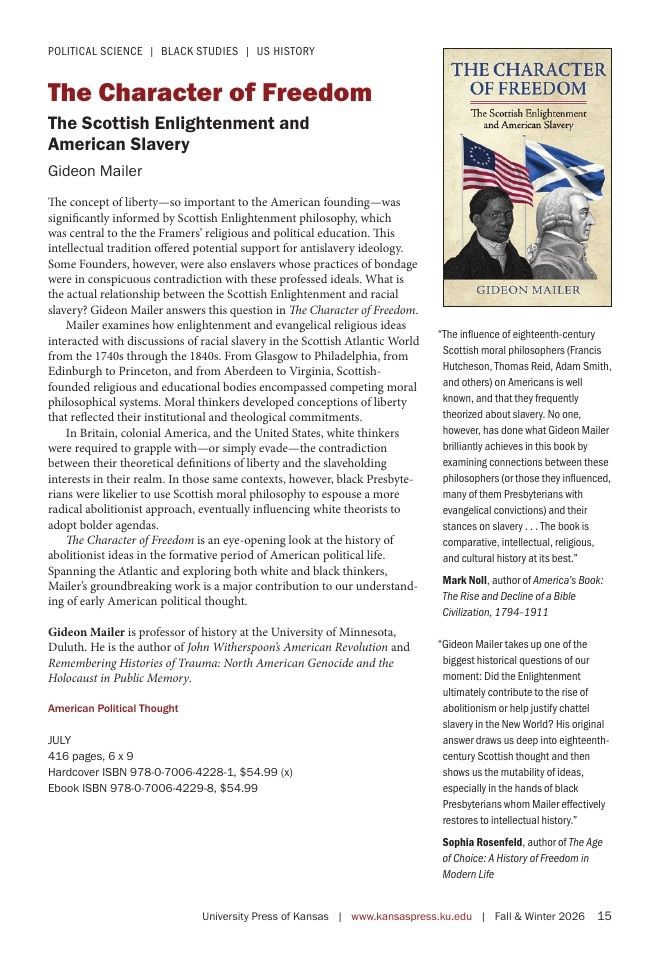 University Press of Kansas Fall and Winter Books Catalog Weekly Ad January 1 - December 31, 2026