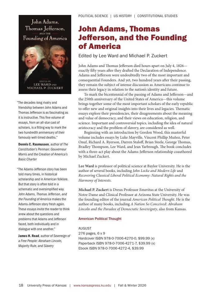 University Press of Kansas Fall and Winter Books Catalog Weekly Ad January 1 - December 31, 2026