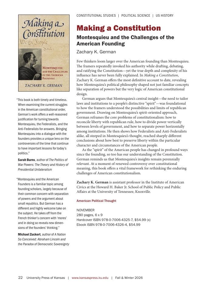 University Press of Kansas Fall and Winter Books Catalog Weekly Ad January 1 - December 31, 2026