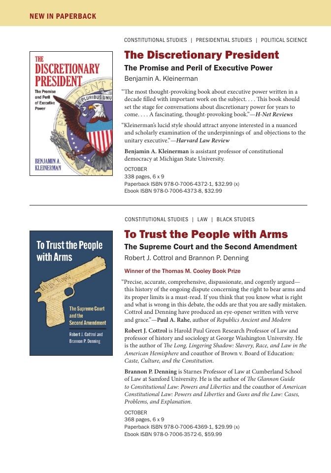 University Press of Kansas Fall and Winter Books Catalog Weekly Ad January 1 - December 31, 2026