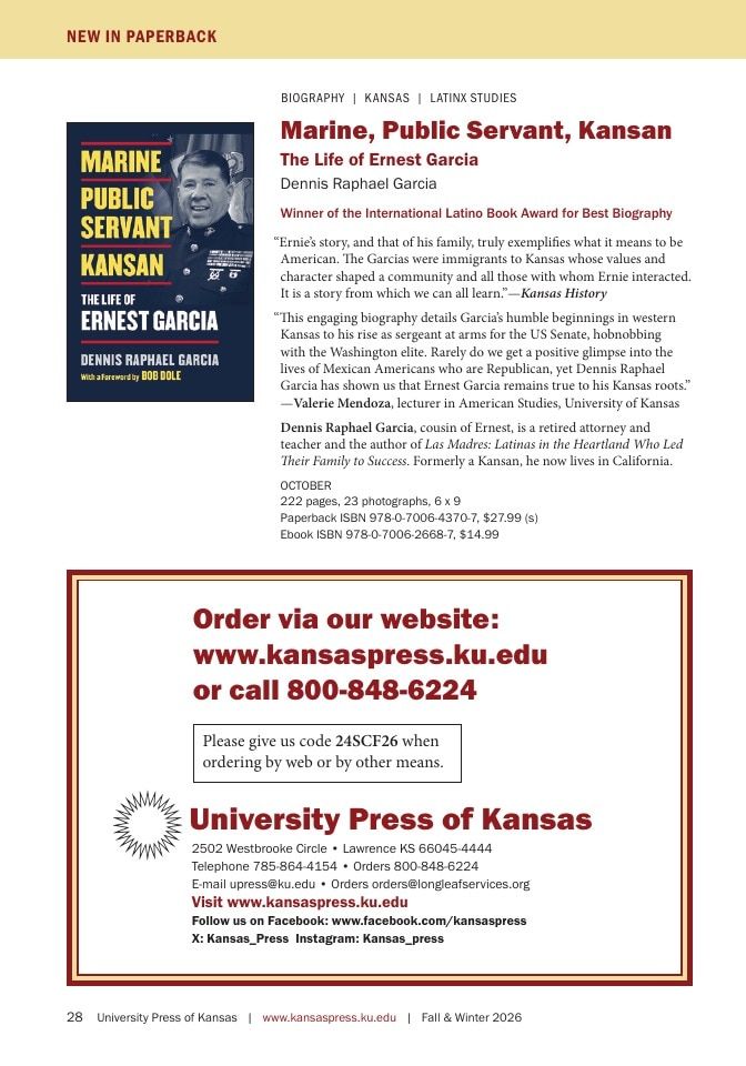 University Press of Kansas Fall and Winter Books Catalog Weekly Ad January 1 - December 31, 2026