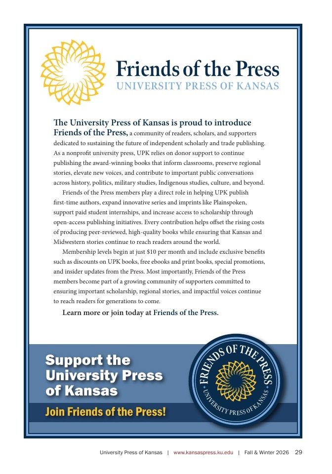 University Press of Kansas Fall and Winter Books Catalog Weekly Ad January 1 - December 31, 2026