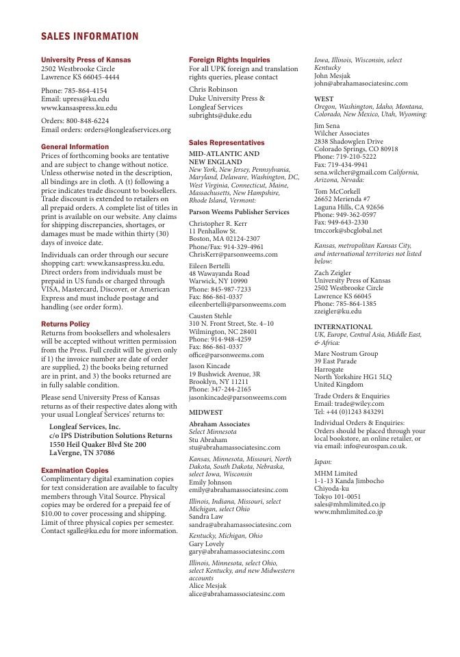 University Press of Kansas Fall and Winter Books Catalog Weekly Ad January 1 - December 31, 2026
