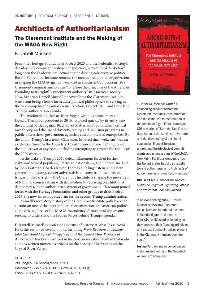 University Press of Kansas Fall and Winter Books Catalog Weekly Ad January 1 - December 31, 2026