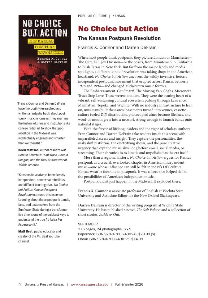 University Press of Kansas Fall and Winter Books Catalog Weekly Ad January 1 - December 31, 2026