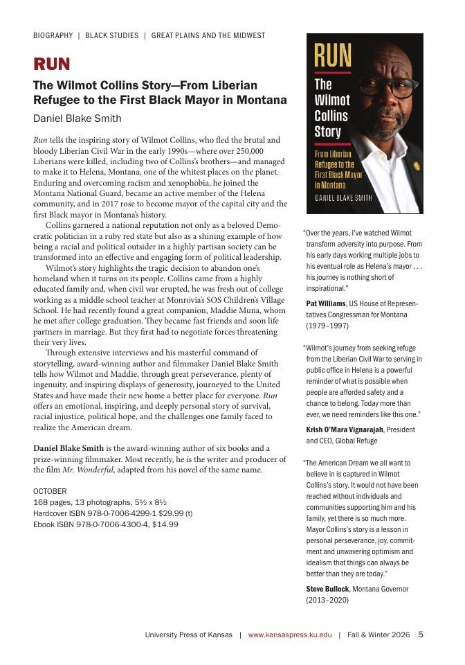 University Press of Kansas Fall and Winter Books Catalog Weekly Ad January 1 - December 31, 2026