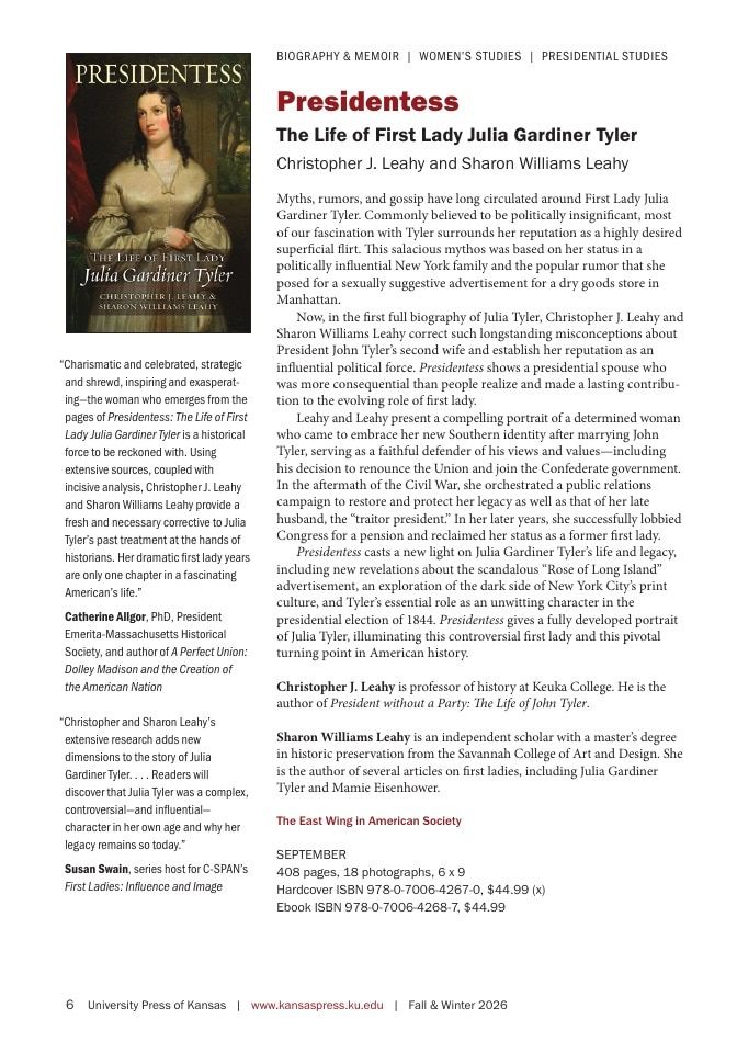 University Press of Kansas Fall and Winter Books Catalog Weekly Ad January 1 - December 31, 2026
