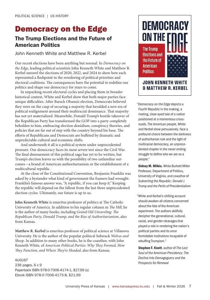 University Press of Kansas Fall and Winter Books Catalog Weekly Ad January 1 - December 31, 2026