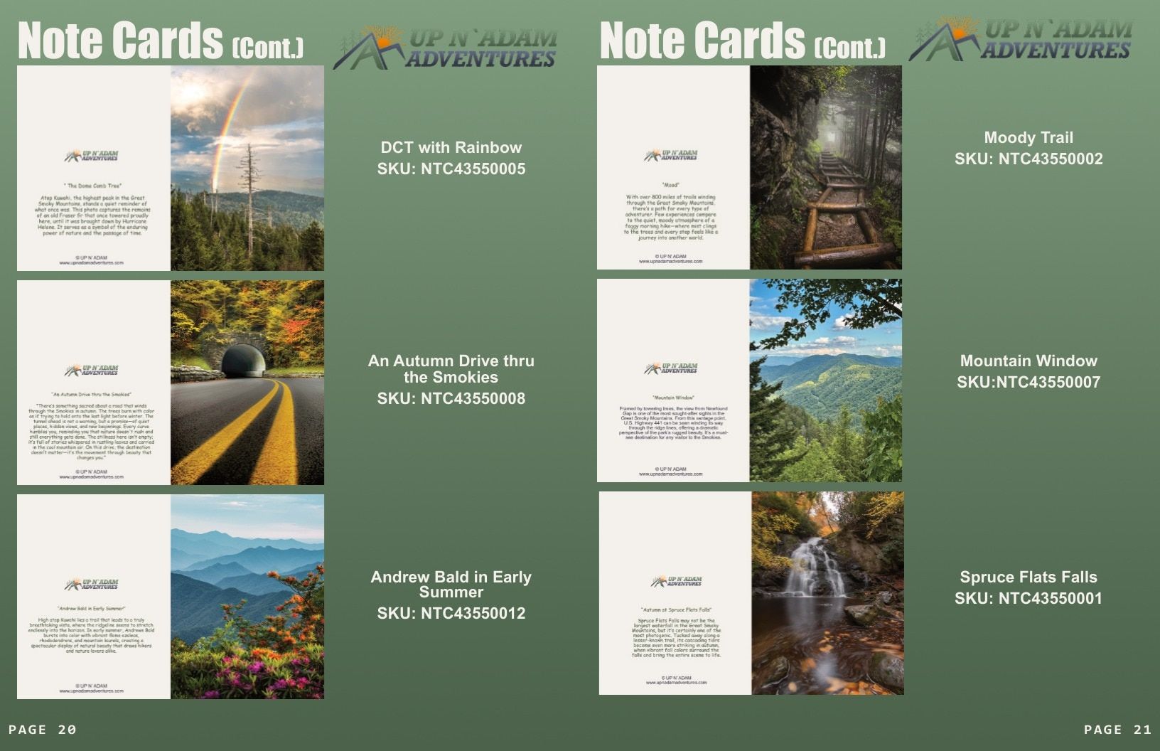 Up N' Adam Adventures Smoky Mountain Merchandise Catalog Weekly Ad January 1 - December 31, 2026