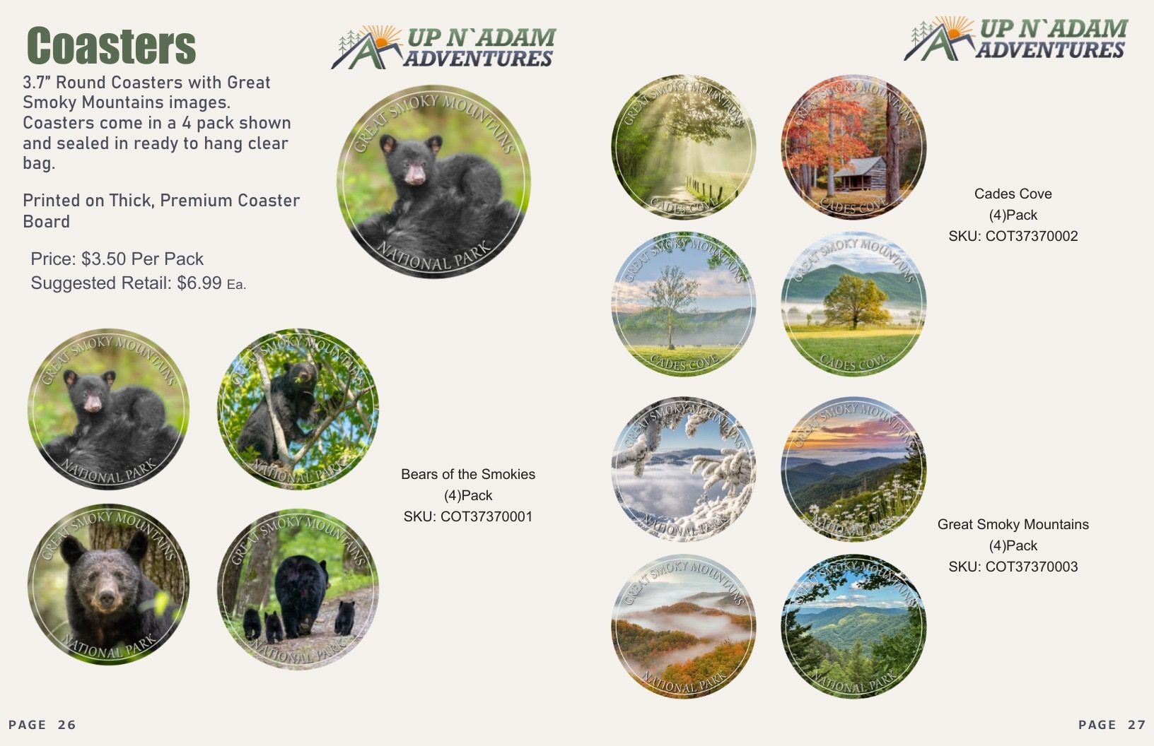 Up N' Adam Adventures Smoky Mountain Merchandise Catalog Weekly Ad January 1 - December 31, 2026