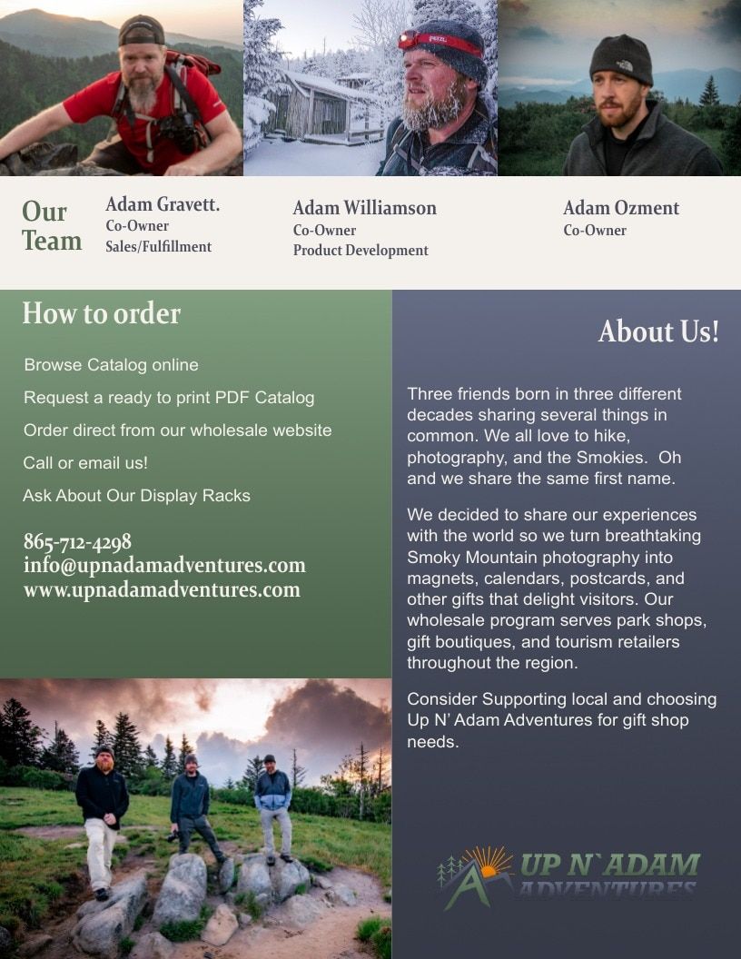 Up N' Adam Adventures Smoky Mountain Merchandise Catalog Weekly Ad January 1 - December 31, 2026
