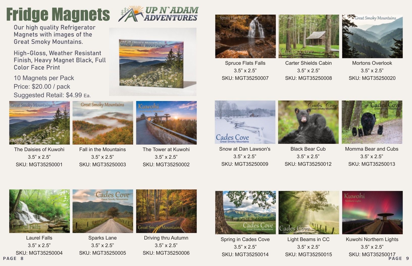 Up N' Adam Adventures Smoky Mountain Merchandise Catalog Weekly Ad January 1 - December 31, 2026