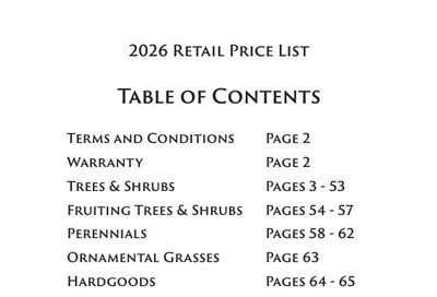Aspinall's Tree Nursery Nursery Catalog Weekly Ad January 1 - December 31, 2026