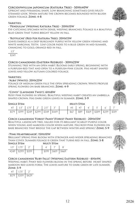 Aspinall's Tree Nursery Nursery Catalog Weekly Ad January 1 - December 31, 2026