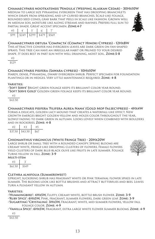 Aspinall's Tree Nursery Nursery Catalog Weekly Ad January 1 - December 31, 2026