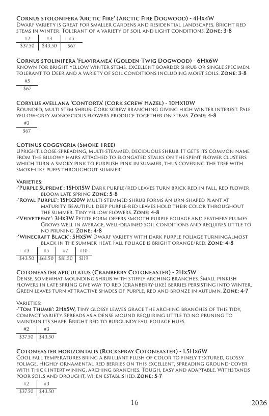 Aspinall's Tree Nursery Nursery Catalog Weekly Ad January 1 - December 31, 2026