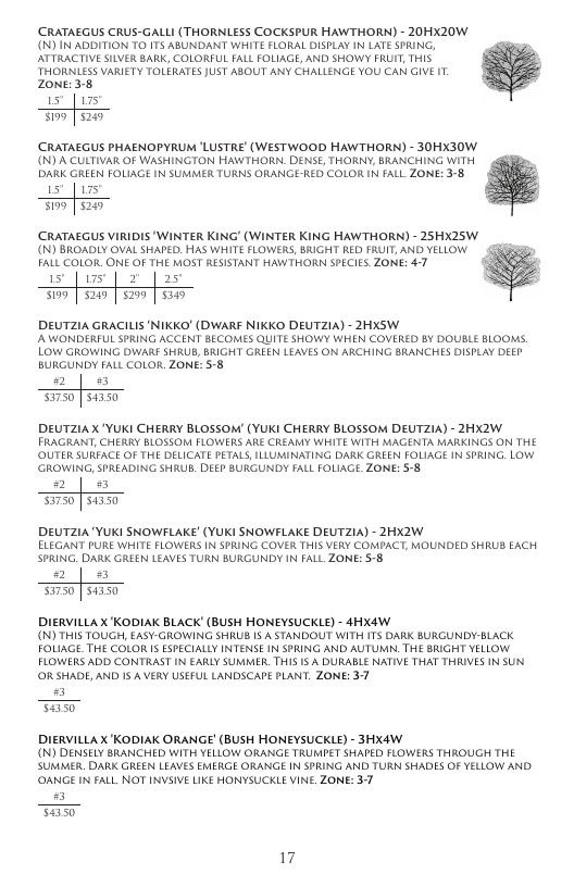 Aspinall's Tree Nursery Nursery Catalog Weekly Ad January 1 - December 31, 2026