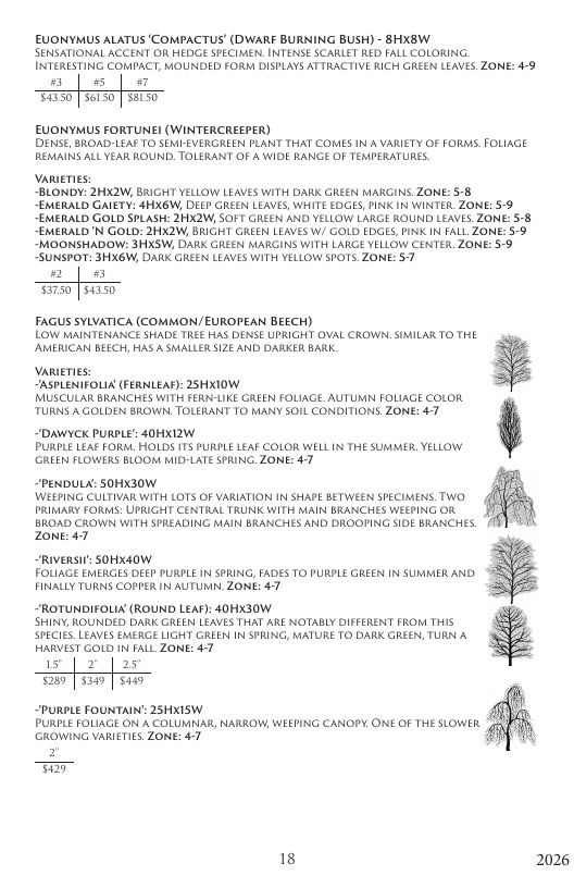 Aspinall's Tree Nursery Nursery Catalog Weekly Ad January 1 - December 31, 2026