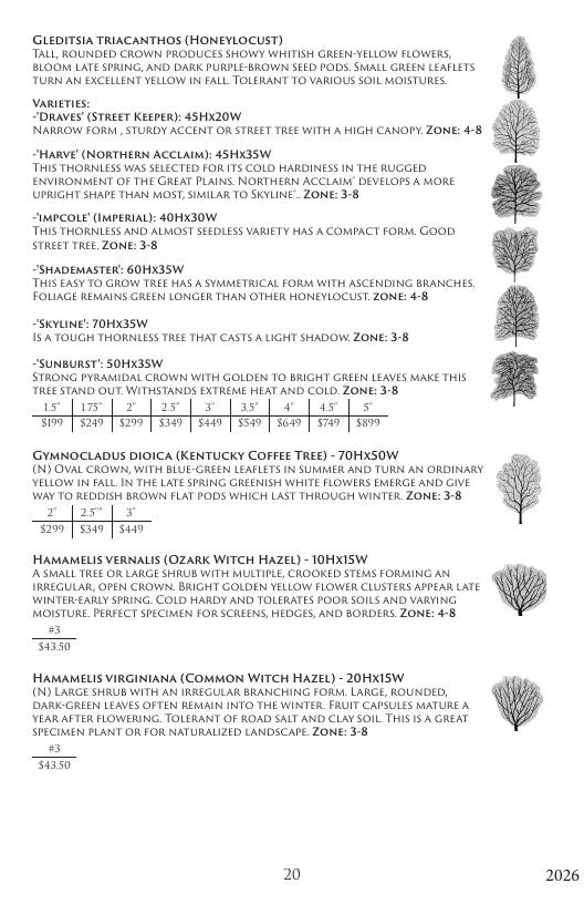Aspinall's Tree Nursery Nursery Catalog Weekly Ad January 1 - December 31, 2026