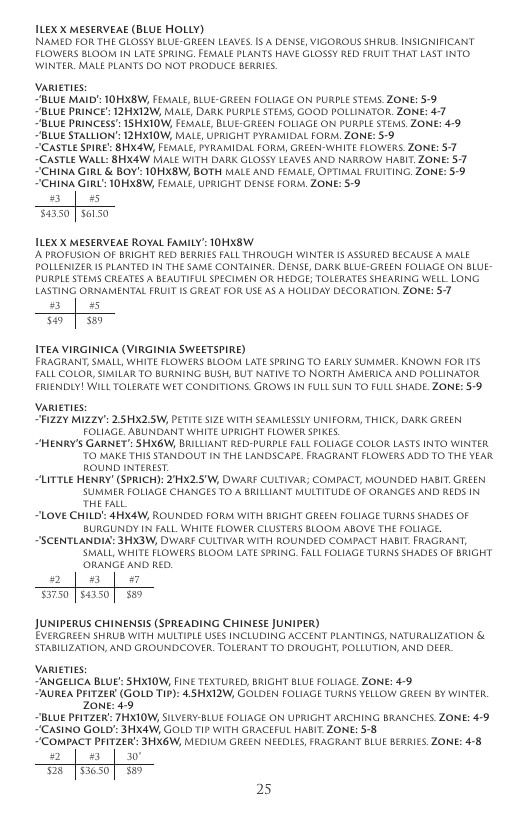 Aspinall's Tree Nursery Nursery Catalog Weekly Ad January 1 - December 31, 2026