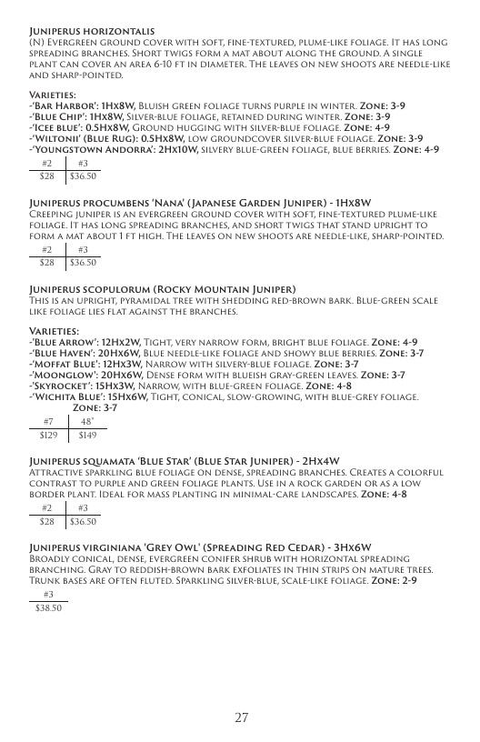 Aspinall's Tree Nursery Nursery Catalog Weekly Ad January 1 - December 31, 2026
