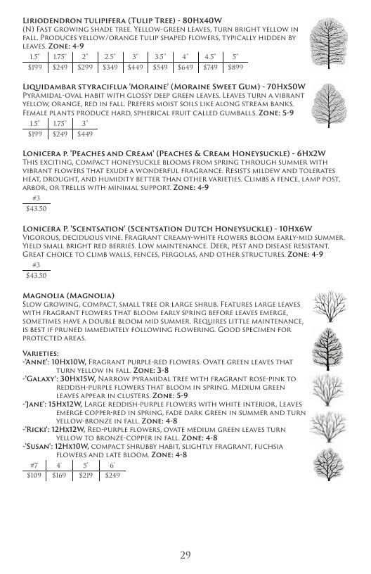 Aspinall's Tree Nursery Nursery Catalog Weekly Ad January 1 - December 31, 2026