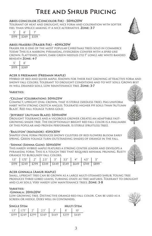 Aspinall's Tree Nursery Nursery Catalog Weekly Ad January 1 - December 31, 2026
