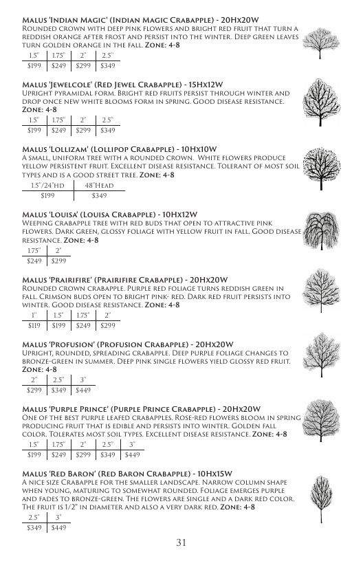Aspinall's Tree Nursery Nursery Catalog Weekly Ad January 1 - December 31, 2026