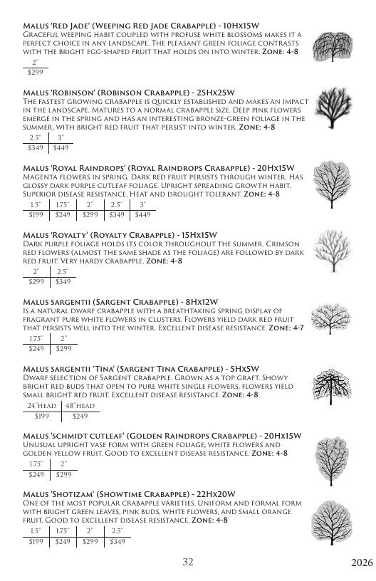 Aspinall's Tree Nursery Nursery Catalog Weekly Ad January 1 - December 31, 2026