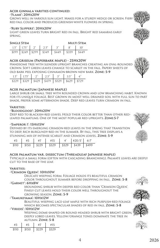 Aspinall's Tree Nursery Nursery Catalog Weekly Ad January 1 - December 31, 2026