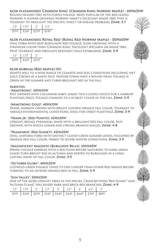 Aspinall's Tree Nursery Nursery Catalog Weekly Ad January 1 - December 31, 2026