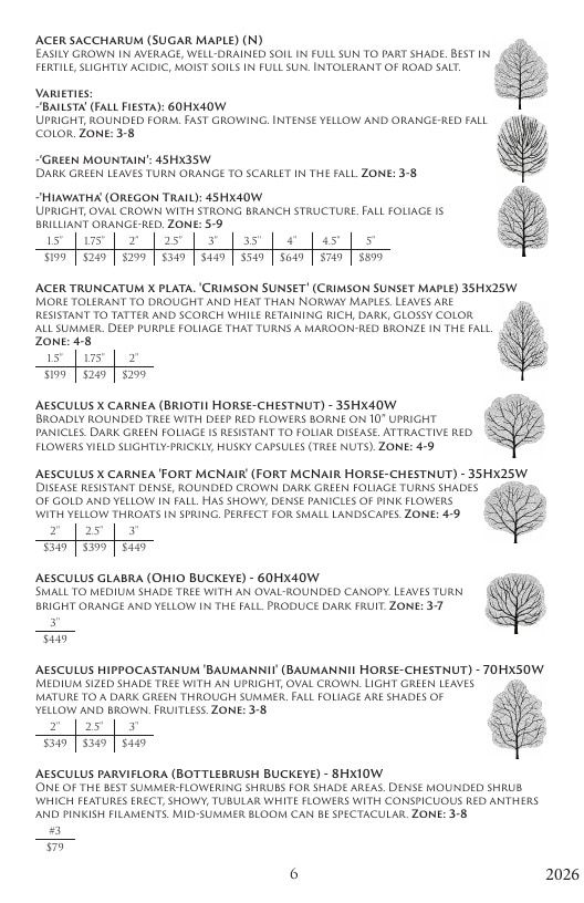 Aspinall's Tree Nursery Nursery Catalog Weekly Ad January 1 - December 31, 2026