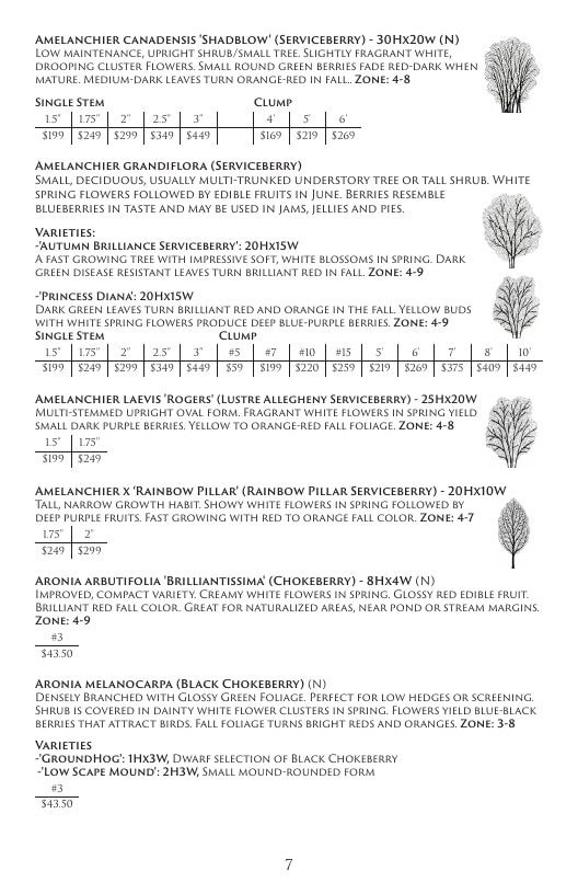 Aspinall's Tree Nursery Nursery Catalog Weekly Ad January 1 - December 31, 2026