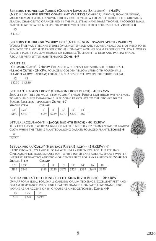 Aspinall's Tree Nursery Nursery Catalog Weekly Ad January 1 - December 31, 2026