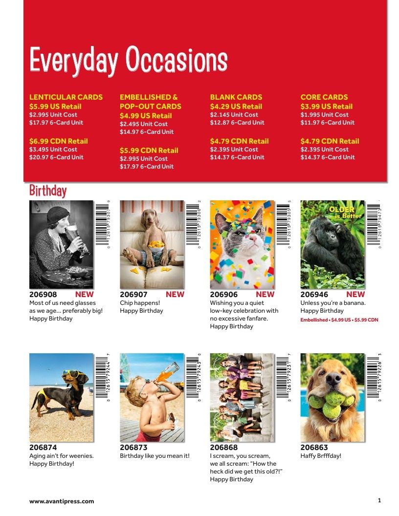 Avanti Press Greeting Cards Catalog Weekly Ad January 1 - December 31, 2026
