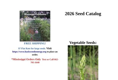 Backwoods Energy Seeds Seed Catalog Weekly Ad January 1 - December 31, 2026