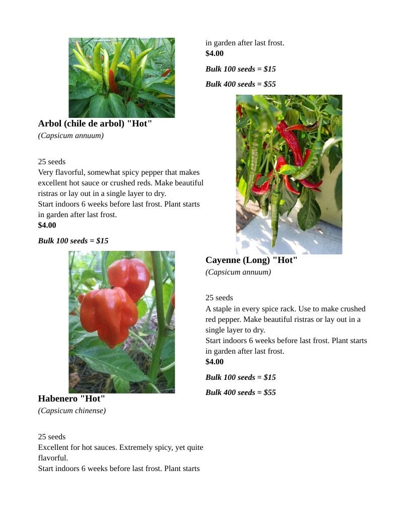 Backwoods Energy Seeds Seed Catalog Weekly Ad January 1 - December 31, 2026